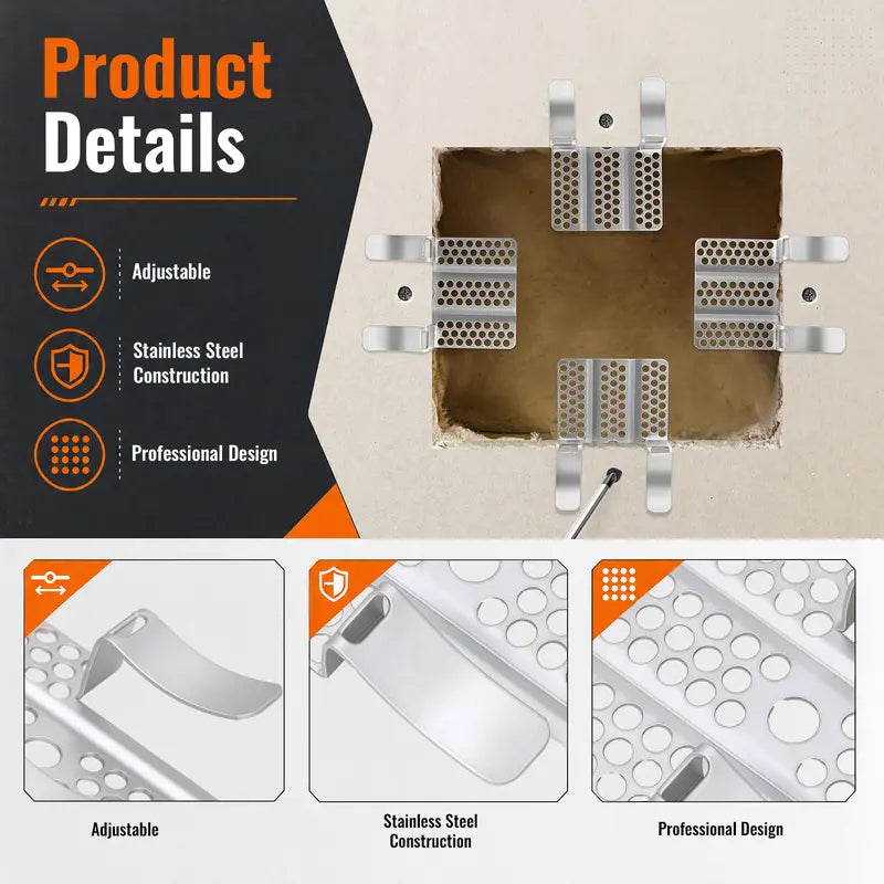 1/2-Inch Drywall Repair Clips with Screws - Professional Metal Drywall Backer Repair Tool Kit, Easy-to-Install Wall Hole & Patching Support Clips for Home Renovation & Sheetrock Repair (1/2 Inch)