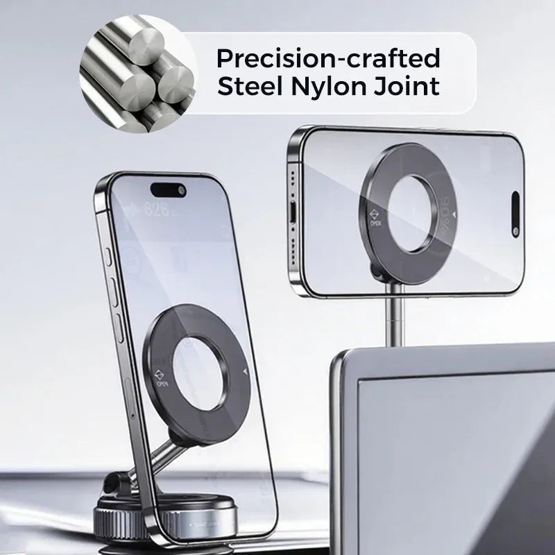 🔥 Retractable Car Phone Mount - 360° Magnetic Holder