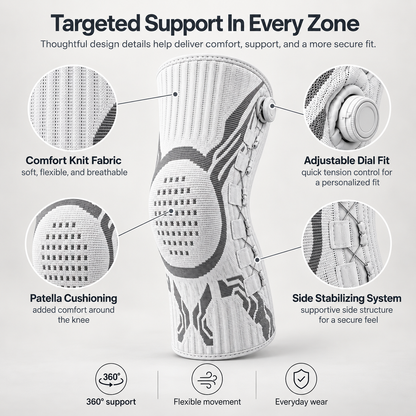 🦵 FlexGuard™ Adjustable Knee Support – Smart Compression Brace for Active Movement & Daily Comfort