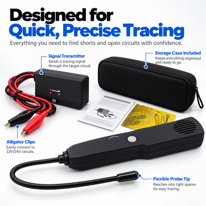🔧 Automotive Wire Tracer & Circuit Tester – 12V/24V Short & Open Circuit Finder