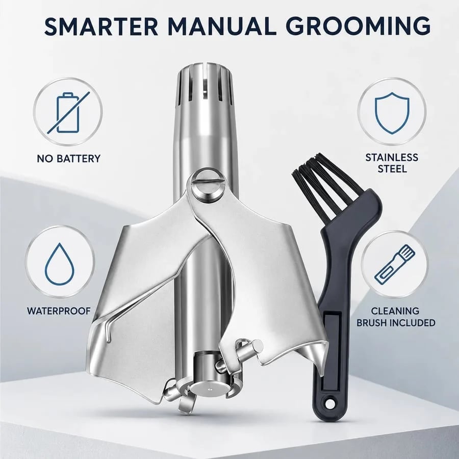 🔥HOT SALE🔥✂️ Manual Nose Hair Trimmer – Precision Grooming. No Battery Needed.