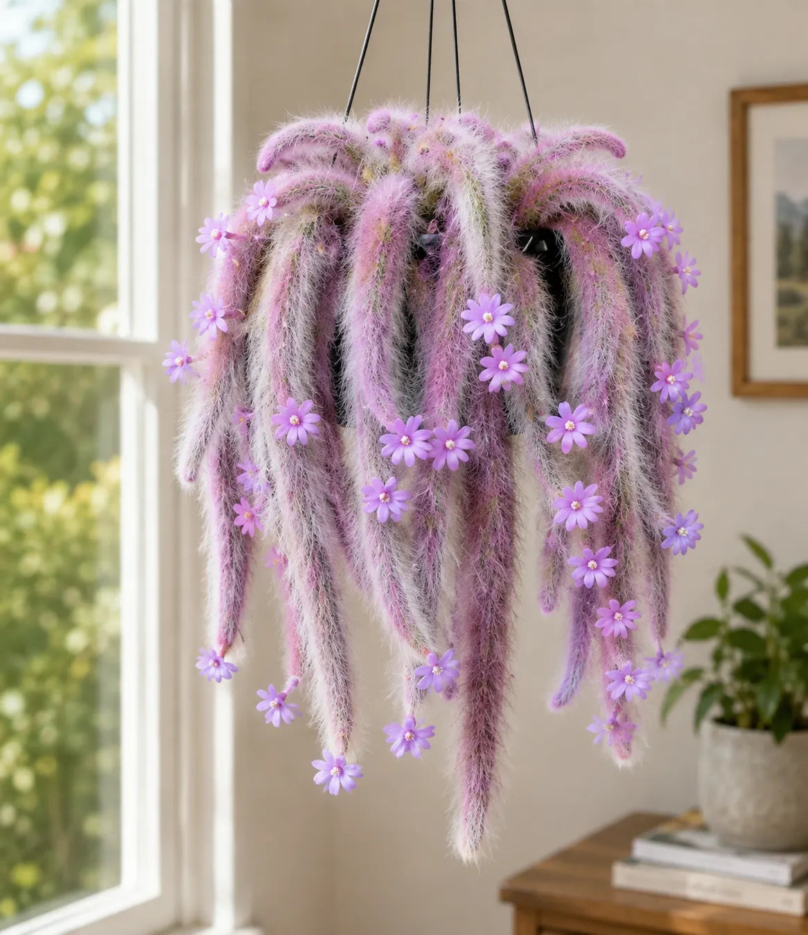 🌸 Rare Rainbow Monkey Tail Cactus Bulbs – Cascading Blooms for Hanging Baskets