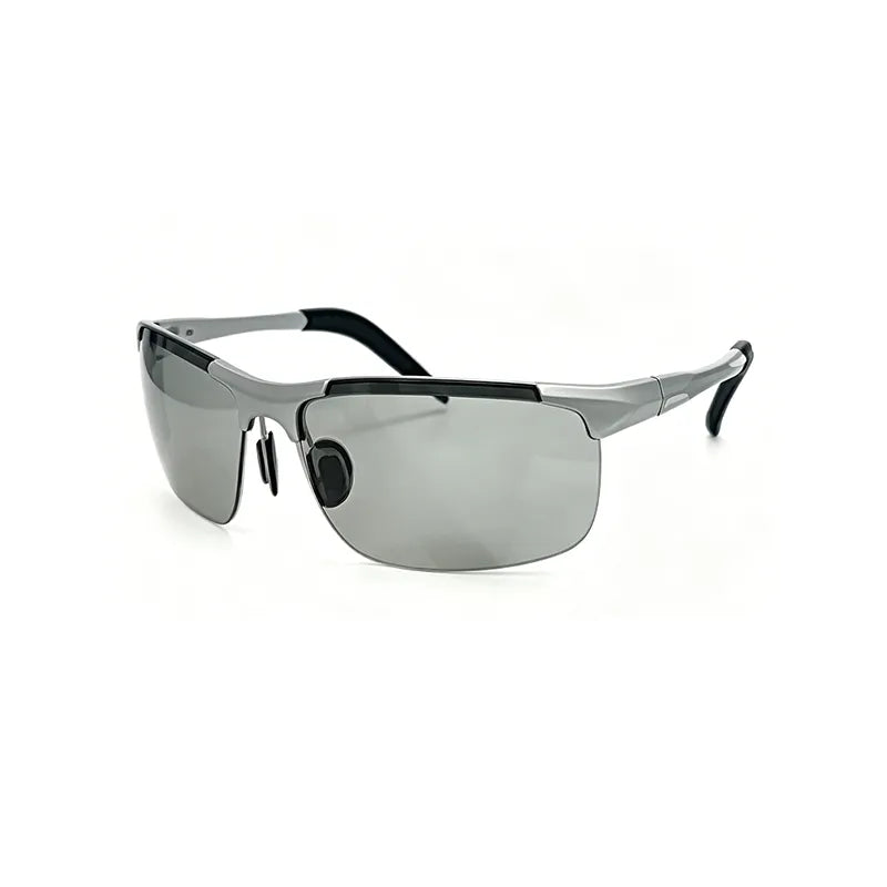 Dark gray photochromic polarized sunglasses