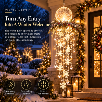 ❄️SnowGlow™ Illuminated Snowflake Hanging Lantern – Winter Entryway Décor