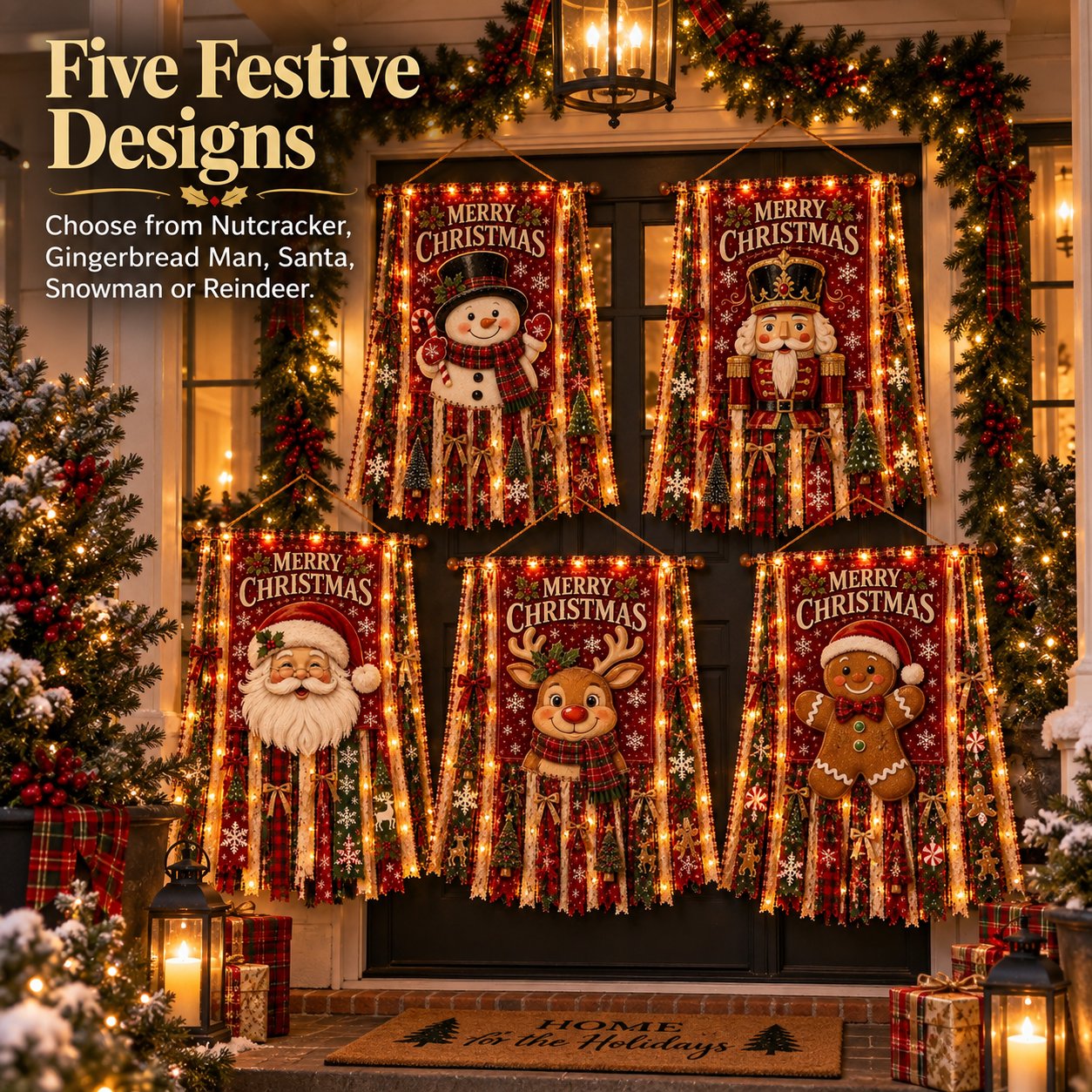 🎄✨ Christmas Glow Door Banner – Light-Up Holiday Welcome Decor for a Festive Entrance