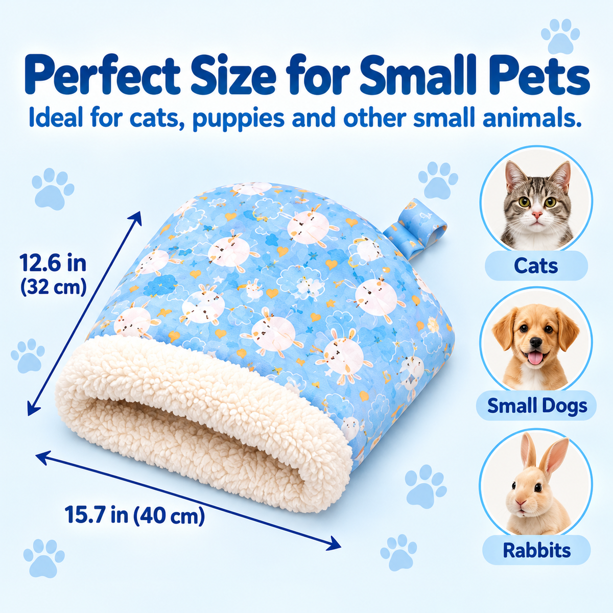 🐾 CozyPaw™ Plush Pet Sleeping Bag – Warm & Cozy Cat Bed