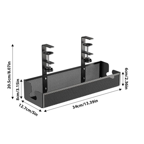 Adjustable No-Drill Under-Desk Cable Organizer