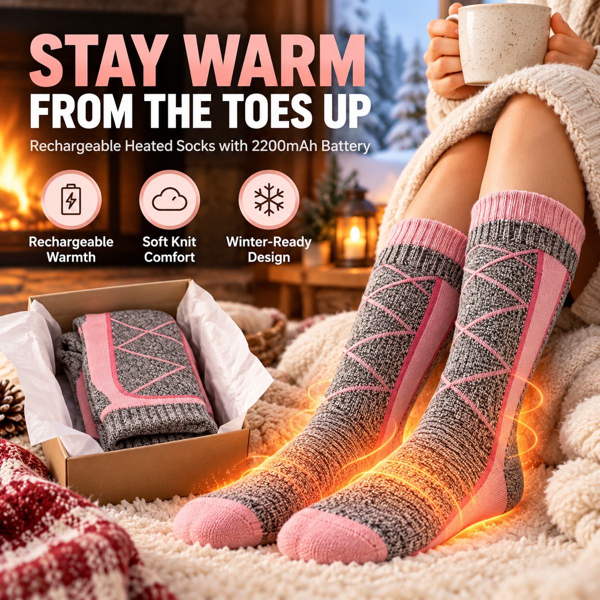 🔥 ThermoWarm™ Rechargeable Heated Socks – Say Goodbye to Cold Feet in Minutes