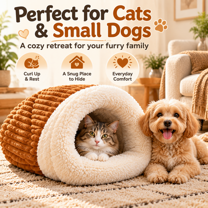 🐾 CozyNest Plush Pet Bed – Ultra-Cozy Cave Hideaway for Dogs & Cats 💤
