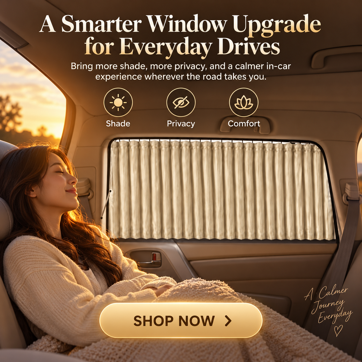 🚗 PrivacyTrack™ Magnetic Window Curtains – Slide, Shade & Relax