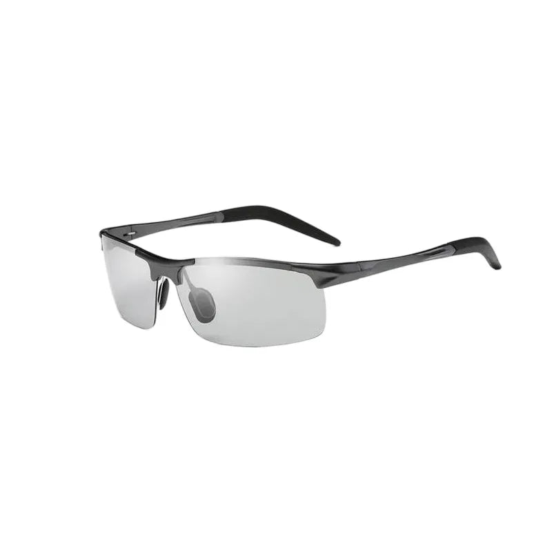 Photochromic polarized half-rim sunglasses