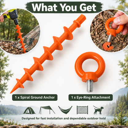 AnchorPro™ Drill-In Ground Anchor – Power Drill Tent, Canopy & Tarp Anchor