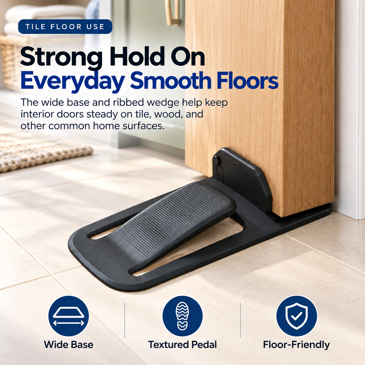 🚪 GripLock™ No-Drill Door Stopper
