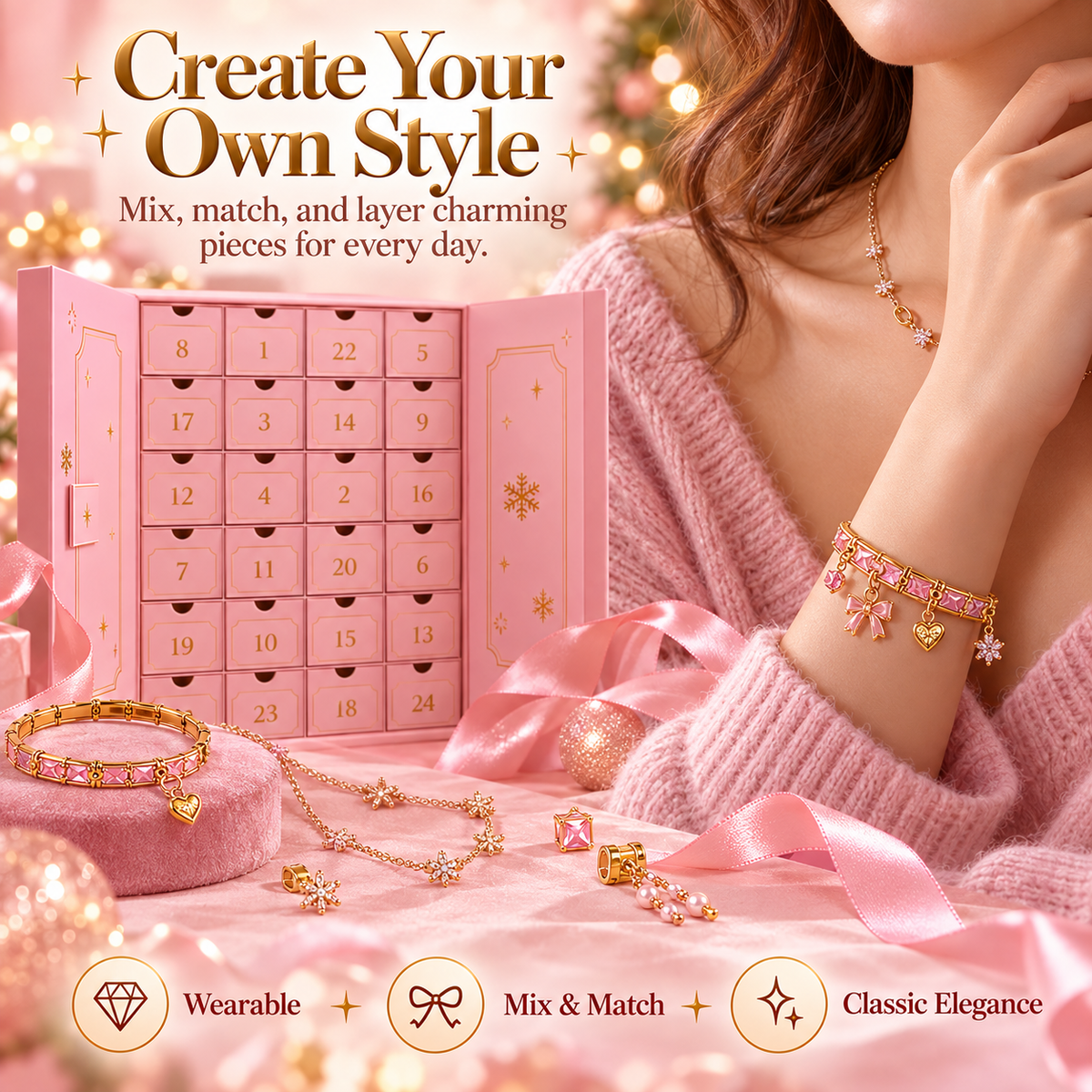 💎 LuxeLuna™ 24-Day Jewelry Advent Calendar A Sparkling Surprise Behind Every Drawer