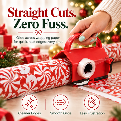 Handheld Wrapping Paper Cutter – Sliding Gift Wrap Cutting Tool