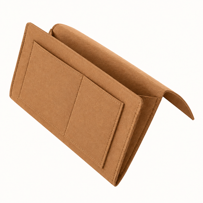 BedEase™ Hanging Bedside Organizer – Multi-Pocket Bed Caddy for Phone, Books & Nighttime Essentials