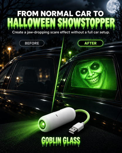Goblin Glass Halloween Car Projector – USB Window Scare Light