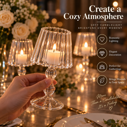 Lumière Glass Tealight Candle Holder – Elegant Tabletop Ambience