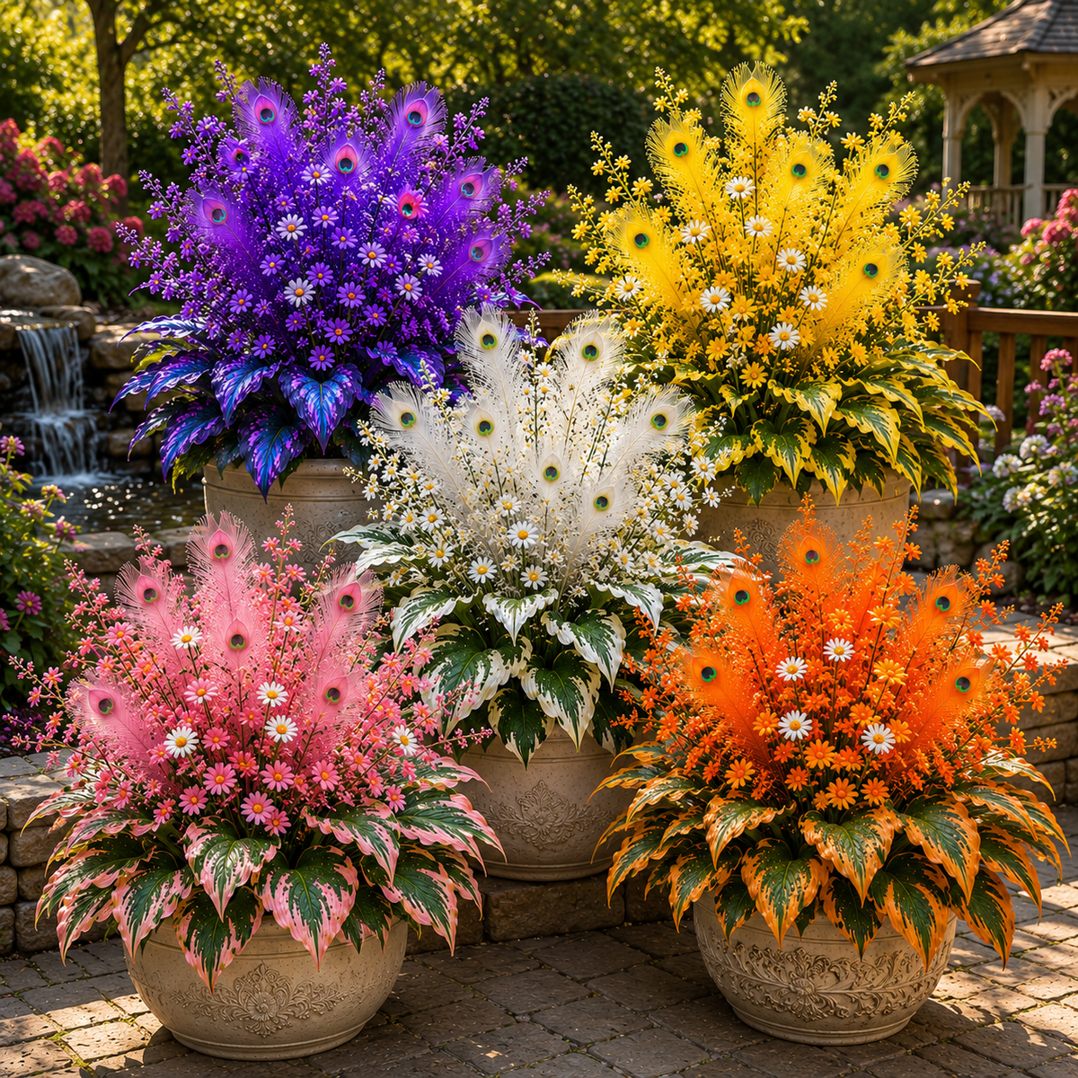Peacock Flame Hosta seeds with colorful decorative foliage