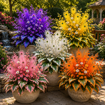 Peacock Flame Hosta seeds with colorful decorative foliage