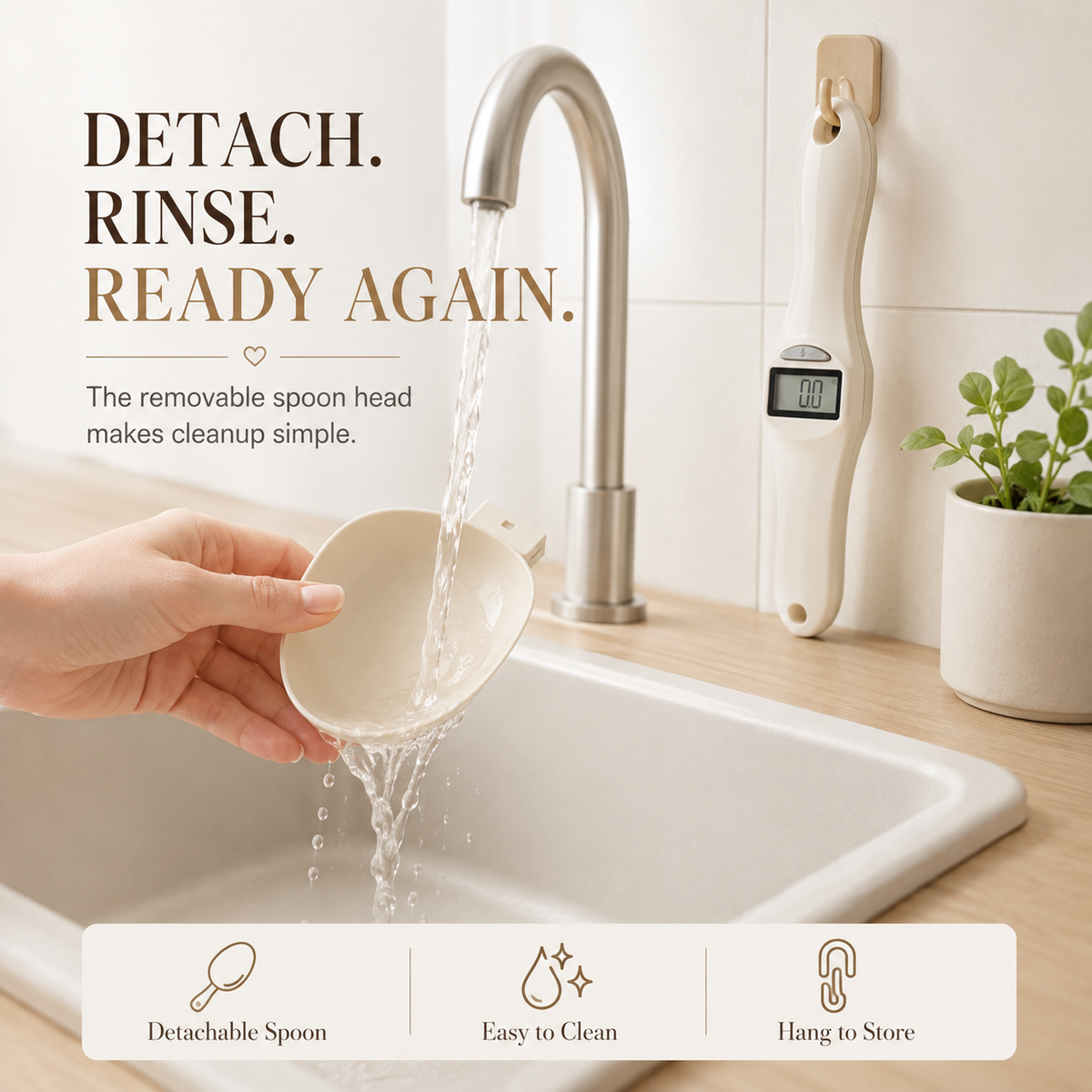 Digital Food Measuring Scoop Scale Electronic Kitchen Measuring Spoon Scale for Cooking Baking - Smart Adjustable Measure Cup for Home Cooks Bakers Chefs Pet Owners`