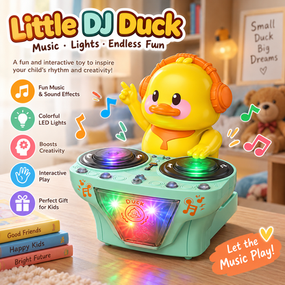 Interactive DJ Dancing Duck Toy with Music & LED Lights, Electric Moving Musical Toy for Toddlers & Kids Musical Light Up Cute