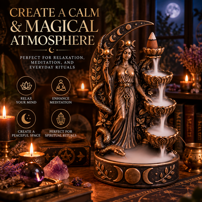 Hecate™ Backflow Incense Burner – Mystical Goddess Smoke Waterfall