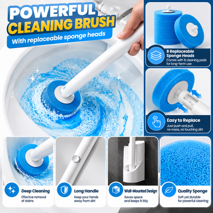 🚽 CleanNest™ Wall-Mounted Toilet Brush Set – 8 Refill Heads