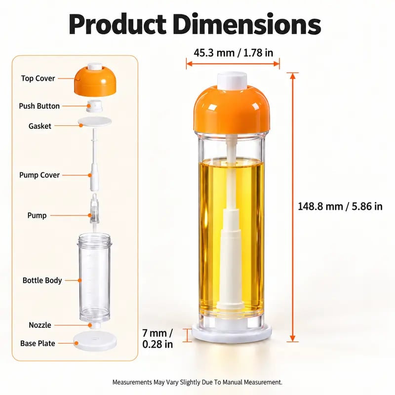 Bottom-nozzle refillable oil sprayer - product image 7