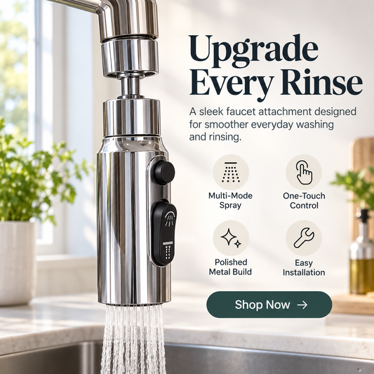 360° Rotating Faucet Extender Aerator – Universal Anti-Splash Swivel Sink Attachment with Water-Saving Spout for Kitchen & Bathroom
