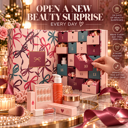 🎁 24-Day Beauty Advent Calendar – Luxury Makeup & Skincare Christmas Gift Set