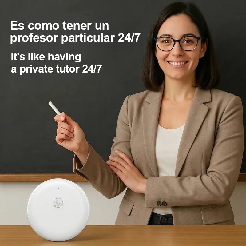 Portable Wireless AI Language Translator  - Spanish & English Practice Companion, 165-Language Support, Accent Adaptation for Restaurant Scenarios, Smart Tutor for Electronic Learning,sohochic