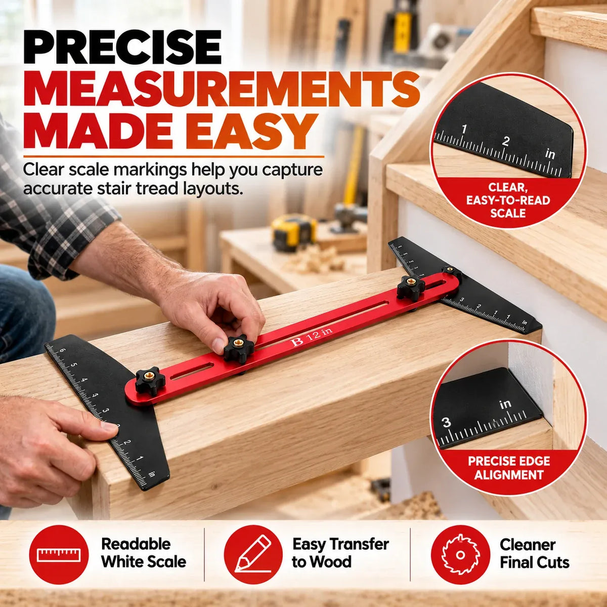 Adjustable Stair Tread Template