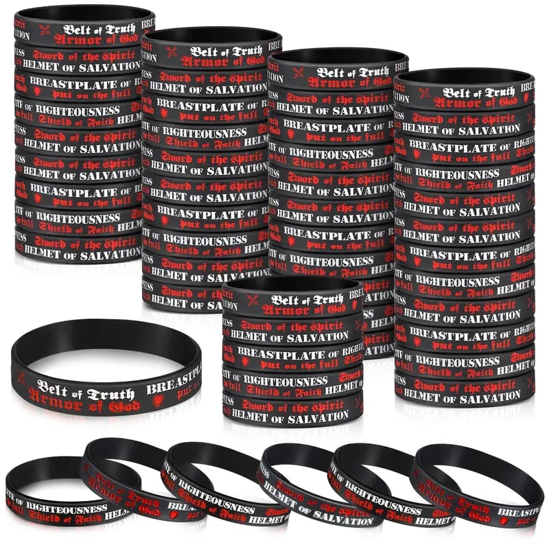 🎁✝️ 30/60PCS Bible Verse Bracelets – Christian Faith Wristbands for Church Events, Youth Groups & Sunday School Rewards