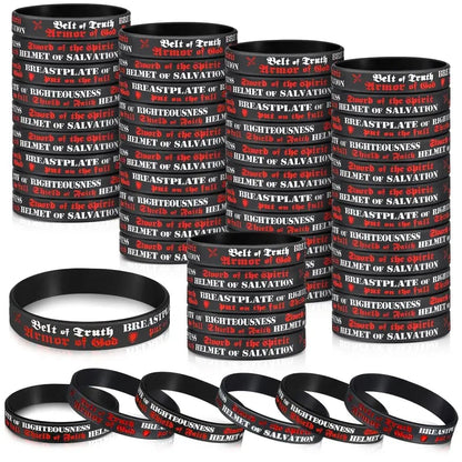 🎁✝️ 30/60PCS Bible Verse Bracelets – Christian Faith Wristbands for Church Events, Youth Groups & Sunday School Rewards