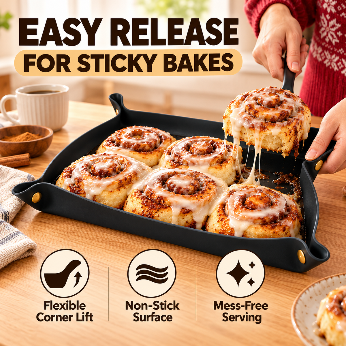 🍳 FlexiTray™ Non-Stick Food Prep Tray – Flexible, Reusable & Easy to Clean