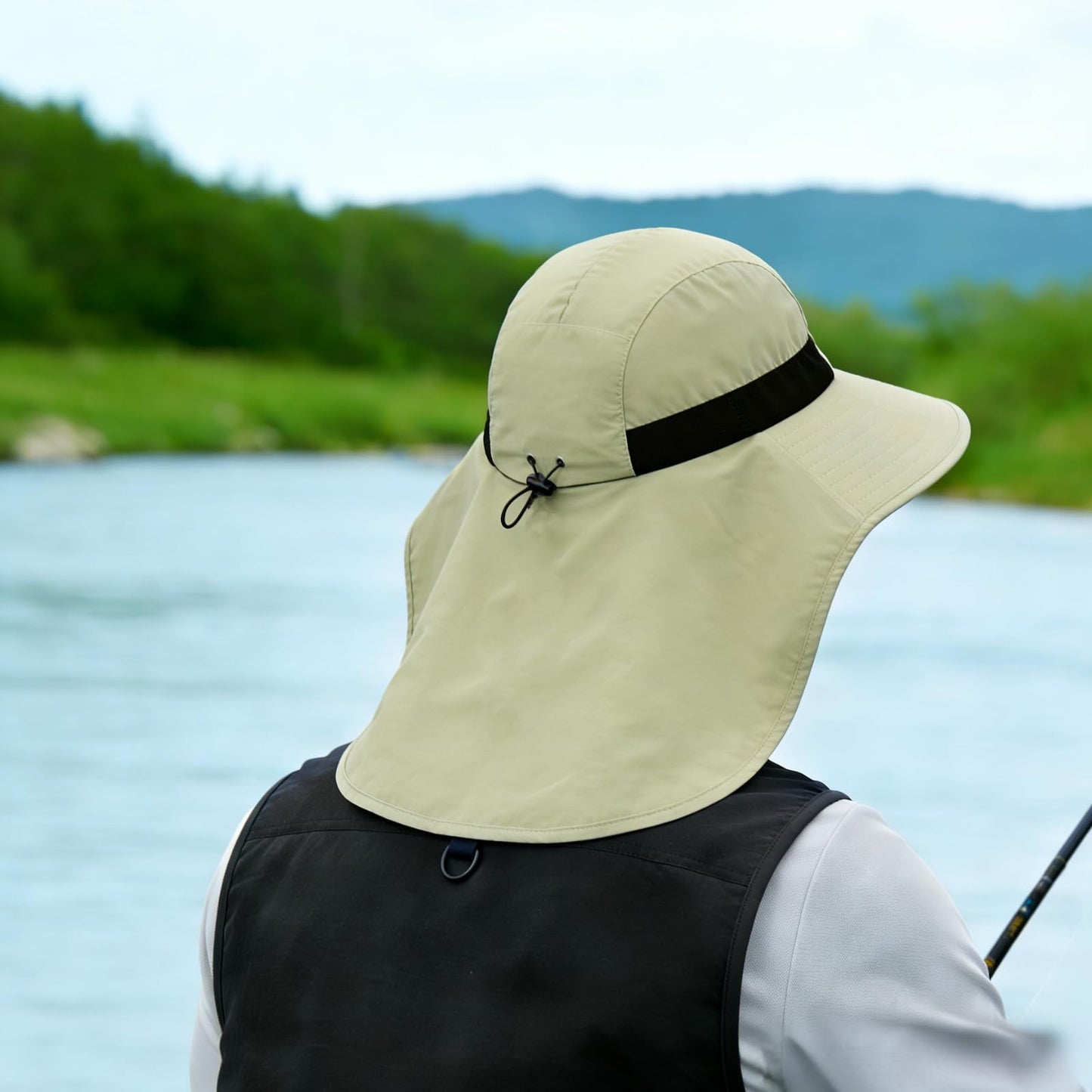 UPF 50+ Wide Brim Sun Hat with Neck Flap