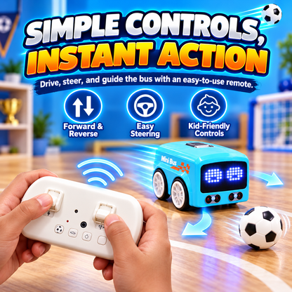 ⚽ MagicMini™ Remote Control Soccer Bus – Rechargeable LED Mini RC Toy