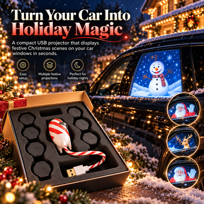 🎄Christmas Magic™ – USB Car Window Holiday Projection Light