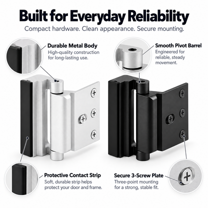 SlimPro™ Compact Side-Mount Door Hinge, Modern Minimalist Cabinet & Door Hardware, Space-Saving Design, Easy Installation Pivot Hinge