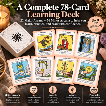 🔮 MysticPath™ Beginner Tarot Kit – Complete Learning & Divination Set🌙