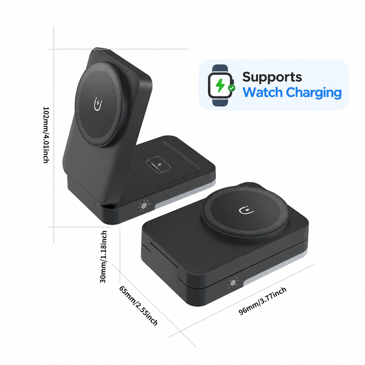 3-in-1 Foldable Magnetic Charging Stand for Everyday Devices