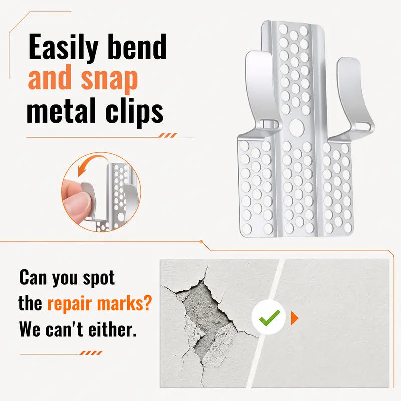 1/2-Inch Drywall Repair Clips with Screws - Professional Metal Drywall Backer Repair Tool Kit, Easy-to-Install Wall Hole & Patching Support Clips for Home Renovation & Sheetrock Repair (1/2 Inch)