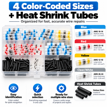 🔥Last Day 49% OFF - ✨300PCS WATERPROOF SOLDER WIRE CONNECTOR KIT