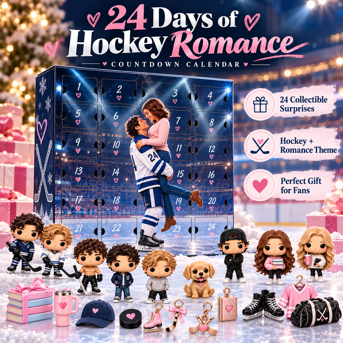 🏒💕 Puck & Promise™ 24-Day Hockey Romance Advent Calendar – A Daily Surprise for Hockey Lovers