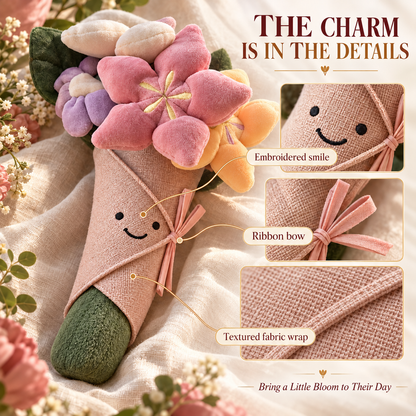 🌸 HugBloom™ Plush Flower Bouquet – Soft Smiling Flower Gift