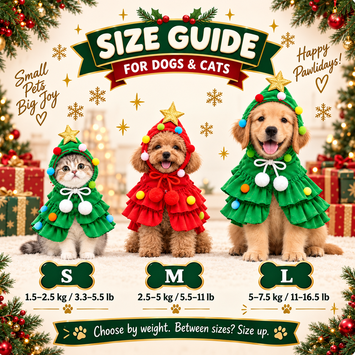 🎄 PawTree™ Christmas Dog Costume – Cozy Holiday Outfit for Festive Photos & Parties