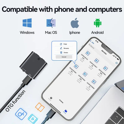 🎉 Mini Magnetic Voice Recorder One-Touch Recording