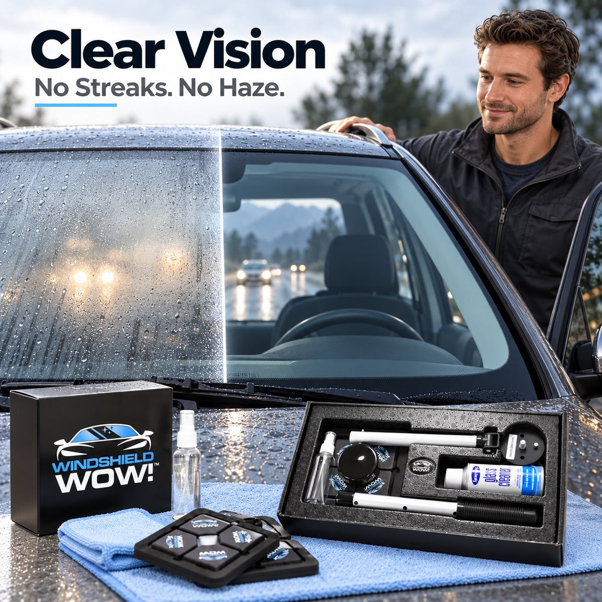 Dual Magnetic Windshield Cleaner Kit – Auto Glass Cleaning Tool