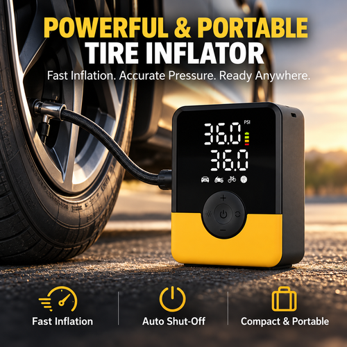 🚗 TireBoost™ Cordless Tire Inflator – Emergency Air Power on the Go